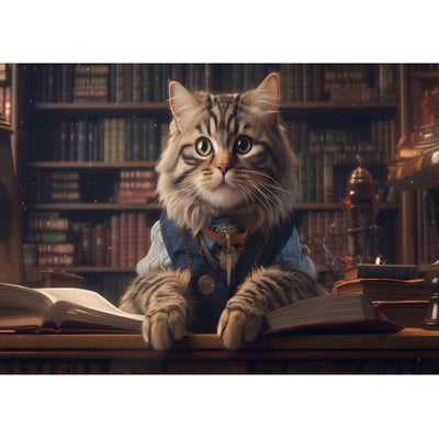 Ingooood Jigsaw Puzzle 1000 Pieces- Cats and Books - Entertainment Toys for Adult Special Graduation or Birthday Gift Home Decor - Ingooood jigsaw puzzle 1000 piece