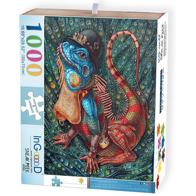 Ingooood Jigsaw Puzzle 1000 Pieces- IGUANA - Entertainment Toys for Ad