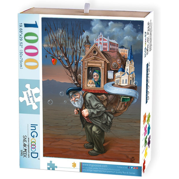 Ingooood Jigsaw Puzzle 1000 Pieces- OMNIA MEA MECUM PORTO - Entertainment Toys for Adult Special Graduation or Birthday Gift Home Decor - Ingooood jigsaw puzzle 1000 piece
