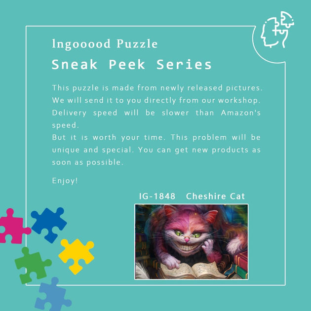 Ingooood Wooden Jigsaw Puzzle 1000 Pieces for Adult-Cheshire Cat