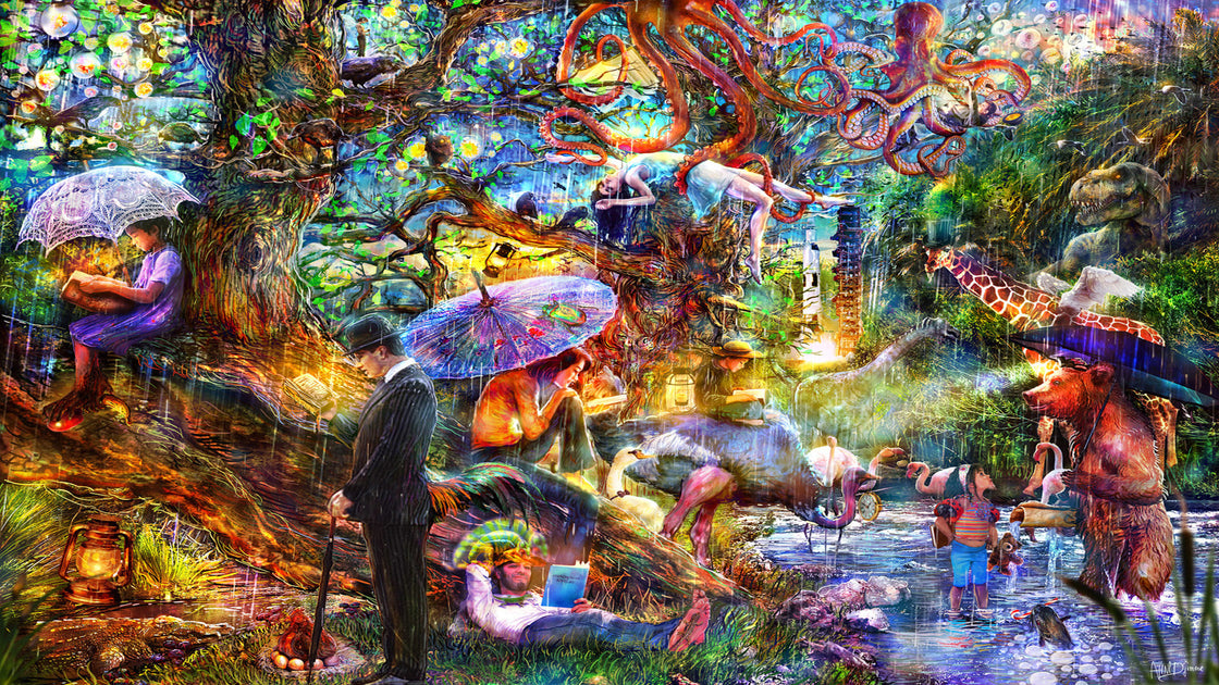 Ingooood Wooden Jigsaw Puzzle 1000 Piece - FOREST READING