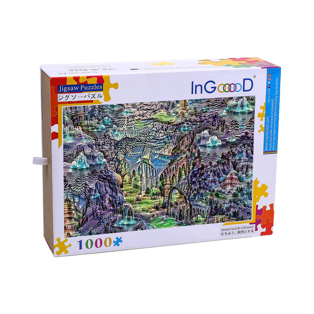 Ingooood Wooden Jigsaw Puzzle 1000 Piece City of Fountains