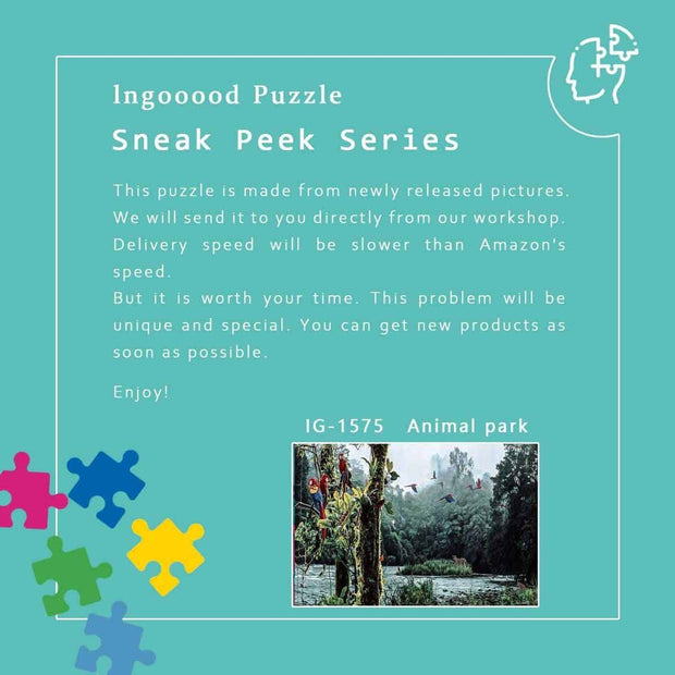 Ingooood-Jigsaw Puzzle 1000 Pieces-Sneak Peek Series-Animal park_IG-1575 Entertainment Toys for Adult Graduation or Birthday Gift Home Decor - Ingooood_US