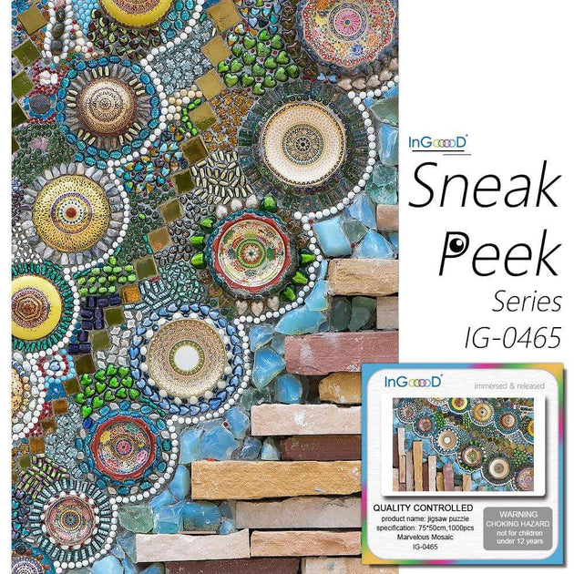 Ingooood Wooden Jigsaw Puzzle 1000 Pieces for Adult - Marvelous Mosaic