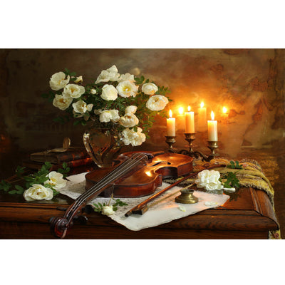 Ingooood Jigsaw Puzzle 1000 Pieces- Violin by Candlelight - Entertainment Toys for Adult Special Graduation or Birthday Gift Home Decor - Ingooood jigsaw puzzle 1000 piece