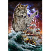 Ingooood Wooden Jigsaw Puzzle 1000 Piece - Giant Wolf at Sea - Ingooood jigsaw puzzle 1000 piece