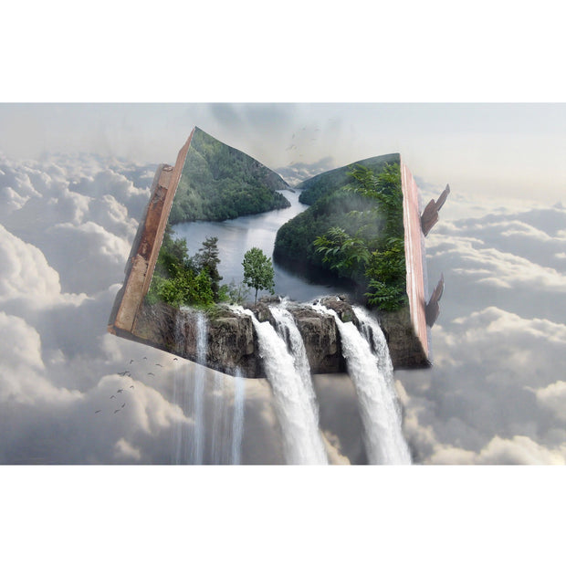 Ingooood Jigsaw Puzzle 1000 Pieces- Waterfalls in a book - Entertainment Toys for Adult Special Graduation or Birthday Gift Home Decor - Ingooood jigsaw puzzle 1000 piece