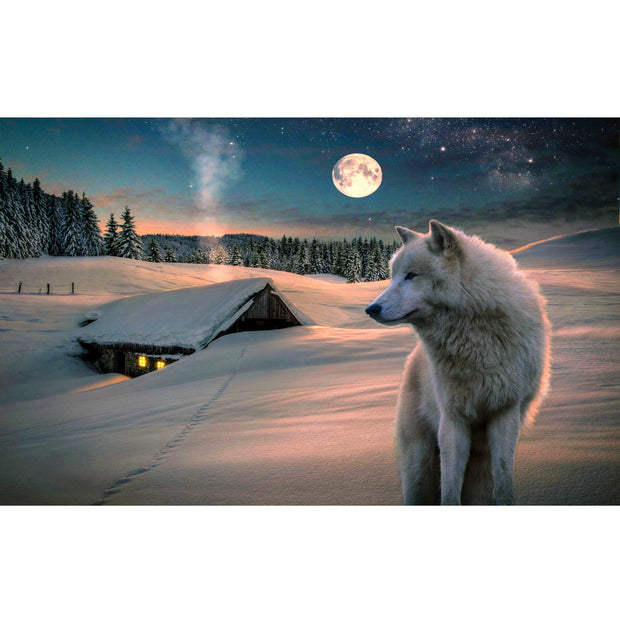 Ingooood Jigsaw Puzzle 1000 Pieces- Lone wolf in winter - Entertainment Toys for Adult Special Graduation or Birthday Gift Home Decor - Ingooood jigsaw puzzle 1000 piece