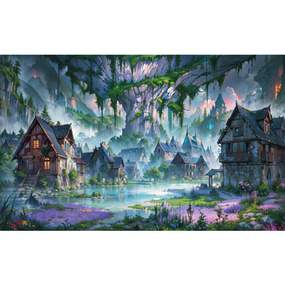 Ingooood Jigsaw Puzzle 1000 Pieces- The town at the bottom of the hill - Entertainment Toys for Adult Special Graduation or Birthday Gift Home Decor - Ingooood jigsaw puzzle 1000 piece