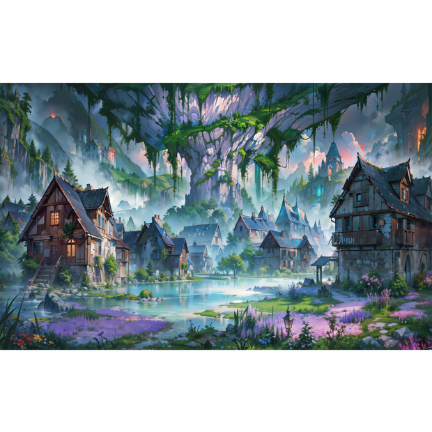 Ingooood Jigsaw Puzzle 1000 Pieces- The town at the bottom of the hill - Entertainment Toys for Adult Special Graduation or Birthday Gift Home Decor - Ingooood jigsaw puzzle 1000 piece