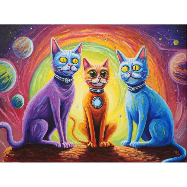 Ingooood Jigsaw Puzzle 1000 Pieces- COSMO CATS - Entertainment Toys for Adult Special Graduation or Birthday Gift Home Decor - Ingooood jigsaw puzzle 1000 piece