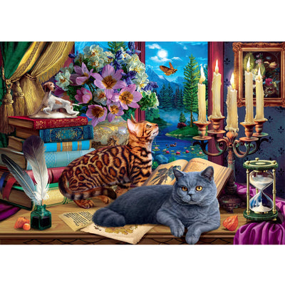 Ingooood Wooden Jigsaw Puzzle 1000 Piece - The cat on the desk - Ingooood jigsaw puzzle 1000 piece