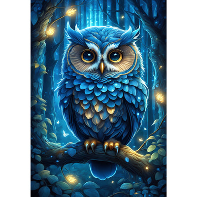 Ingooood Jigsaw Puzzle 1000 Pieces- Blue owl on a branch - Entertainment Toys for Adult Special Graduation or Birthday Gift Home Decor - Ingooood jigsaw puzzle 1000 piece