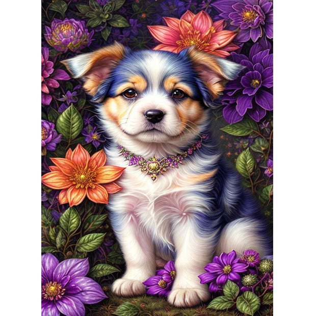 Ingooood Jigsaw Puzzle 1000 Pieces- Dogs and Flowers - Entertainment Toys for Adult Special Graduation or Birthday Gift Home Decor - Ingooood jigsaw puzzle 1000 piece