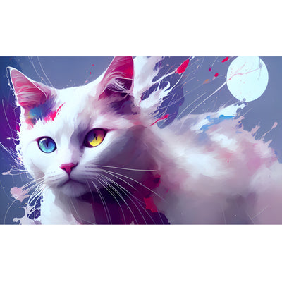 Ingooood Jigsaw Puzzle 1000 Pieces- Oil Painting - White Cat - Entertainment Toys for Adult Special Graduation or Birthday Gift Home Decor - Ingooood jigsaw puzzle 1000 piece