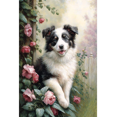 Ingooood Wooden Jigsaw Puzzle 1000 Piece - Puppy and flower - Ingooood jigsaw puzzle 1000 piece