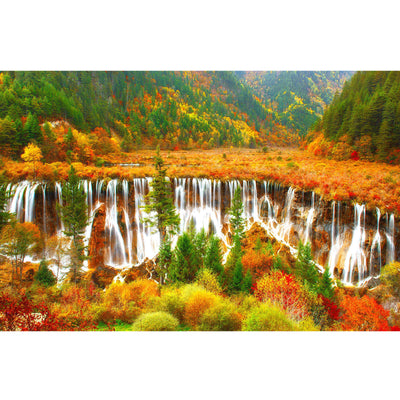 Ingooood Wooden Jigsaw Puzzle 1000 Piece - Autumn Waterfall 2 - Ingooood jigsaw puzzle 1000 piece