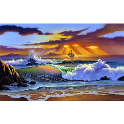 Ingooood Jigsaw Puzzle 1000 Pieces- Sunset Coast - Entertainment Toys for Adult Special Graduation or Birthday Gift Home Decor - Ingooood jigsaw puzzle 1000 piece