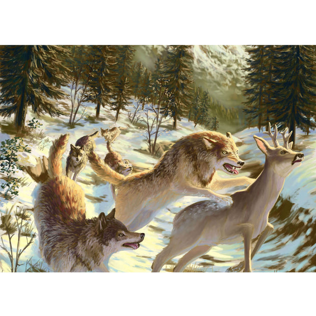 Ingooood Jigsaw Puzzle 1000 Pieces- wolf hunting - Entertainment Toys for Adult Special Graduation or Birthday Gift Home Decor - Ingooood jigsaw puzzle 1000 piece