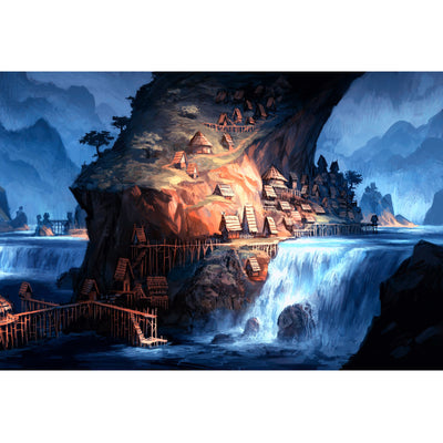 Ingooood Jigsaw Puzzle 1000 Pieces- The town by the waterfall - Entertainment Toys for Adult Special Graduation or Birthday Gift Home Decor - Ingooood jigsaw puzzle 1000 piece