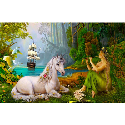 Ingooood Jigsaw Puzzle 1000 Pieces- Girl and the Unicorn - Entertainment Toys for Adult Special Graduation or Birthday Gift Home Decor - Ingooood jigsaw puzzle 1000 piece