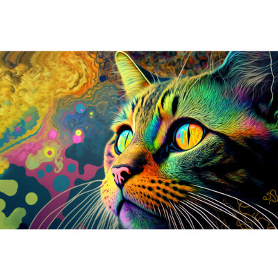 Ingooood Jigsaw Puzzle 1000 Pieces- Colorful glazed cat - Entertainment Toys for Adult Special Graduation or Birthday Gift Home Decor - Ingooood jigsaw puzzle 1000 piece