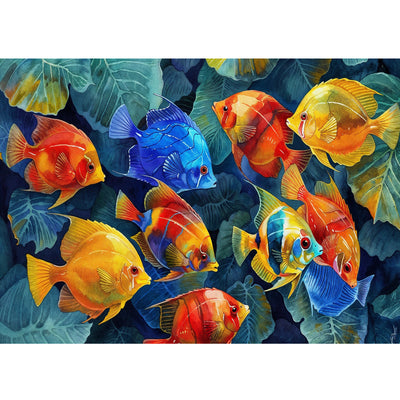 Ingooood Jigsaw Puzzle 1000 Pieces- Multicolored Fishes - Entertainment Toys for Adult Special Graduation or Birthday Gift Home Decor - Ingooood jigsaw puzzle 1000 piece