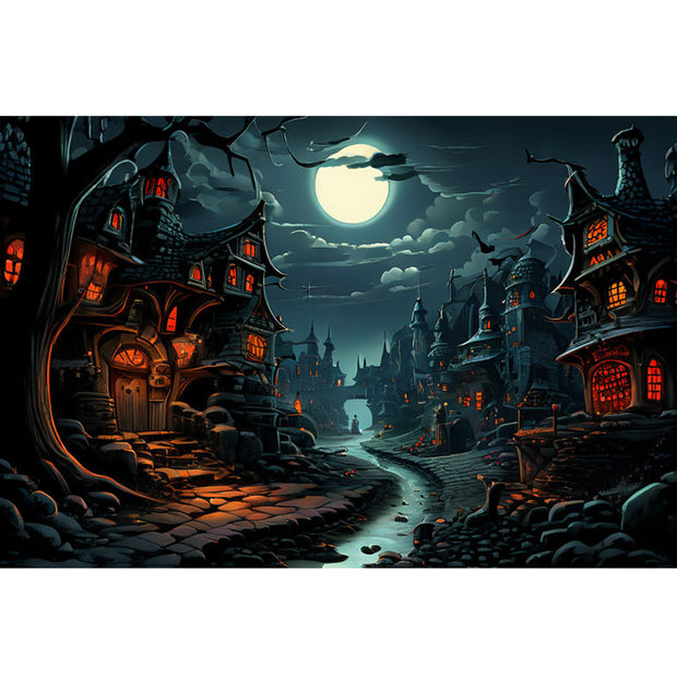 Ingooood Jigsaw Puzzle 1000 Pieces- Halloween Town - Entertainment Toys for Adult Special Graduation or Birthday Gift Home Decor - Ingooood jigsaw puzzle 1000 piece