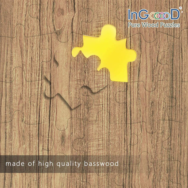 Ingooood Wooden Jigsaw Puzzle 1000 Piece - Puppy and flower - Ingooood jigsaw puzzle 1000 piece