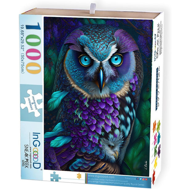 Ingooood Jigsaw Puzzle 1000 Pieces- BUHO VIOLETA - Entertainment Toys for Adult Special Graduation or Birthday Gift Home Decor - Ingooood jigsaw puzzle 1000 piece