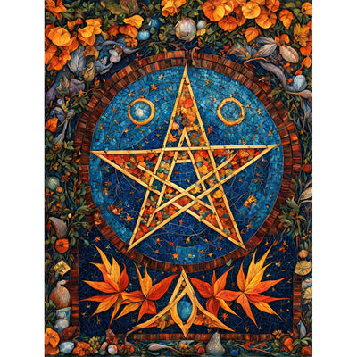 Ingooood Jigsaw Puzzle 1000 Pieces- PENTACLE AVEC DES FEUILLES D'AUTOMNE - Entertainment Toys for Adult Special Graduation or Birthday Gift Home Decor
