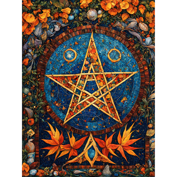Ingooood Jigsaw Puzzle 1000 Pieces- PENTACLE AVEC DES FEUILLES D'AUTOMNE - Entertainment Toys for Adult Special Graduation or Birthday Gift Home Decor