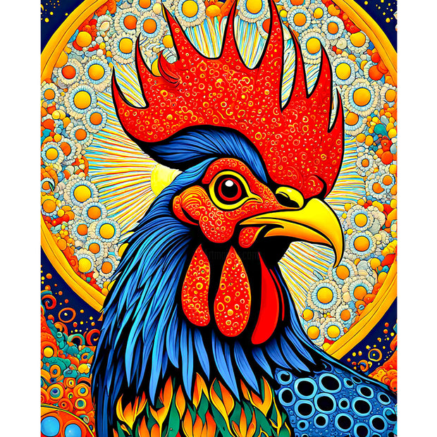 Ingooood Jigsaw Puzzle 1000 Pieces- THE PSYCHEDELIC FARM - COQ 1 - Entertainment Toys for Adult Special Graduation or Birthday Gift Home Decor
