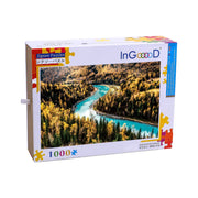 Ingooood Wooden Jigsaw Puzzle 1000 Pieces for Adult-Blue River in The Forest - Ingooood jigsaw puzzle 1000 piece