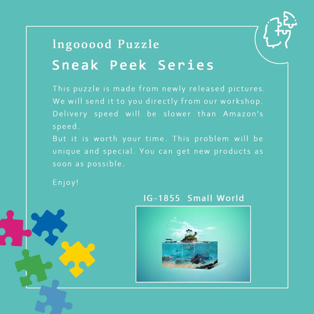 Ingooood Wooden Jigsaw Puzzle 1000 Pieces for Adult- Small World - Ingooood jigsaw puzzle 1000 piece