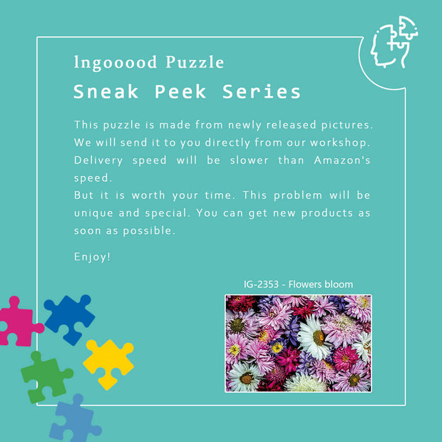 Ingooood Wooden Jigsaw Puzzle 1000 Piece - Flowers bloom - Ingooood jigsaw puzzle 1000 piece