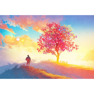 Ingooood Wooden Jigsaw Puzzle 1000 Piece for Adult-Red maple tree in the sun - Ingooood jigsaw puzzle 1000 piece