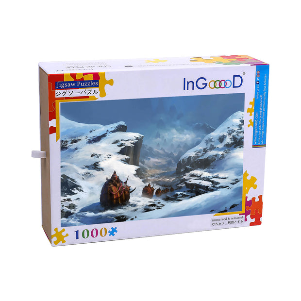 Ingooood Wooden Jigsaw Puzzle 1000 Pieces - Snow mountain migration - Ingooood jigsaw puzzle 1000 piece