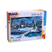 Ingooood Wooden Jigsaw Puzzle 1000 Pieces for Adult-Village Snow Scene - Ingooood jigsaw puzzle 1000 piece