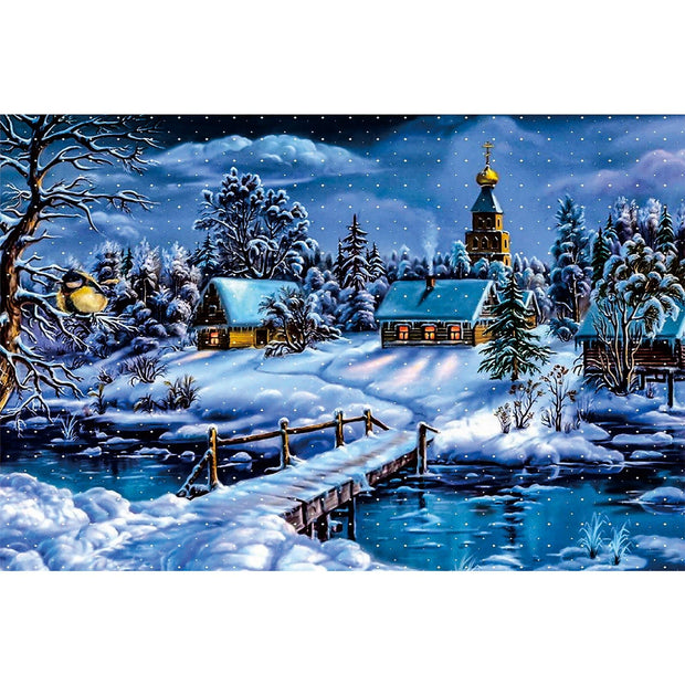 Ingooood Wooden Jigsaw Puzzle 1000 Pieces for Adult-Village Snow Scene - Ingooood jigsaw puzzle 1000 piece