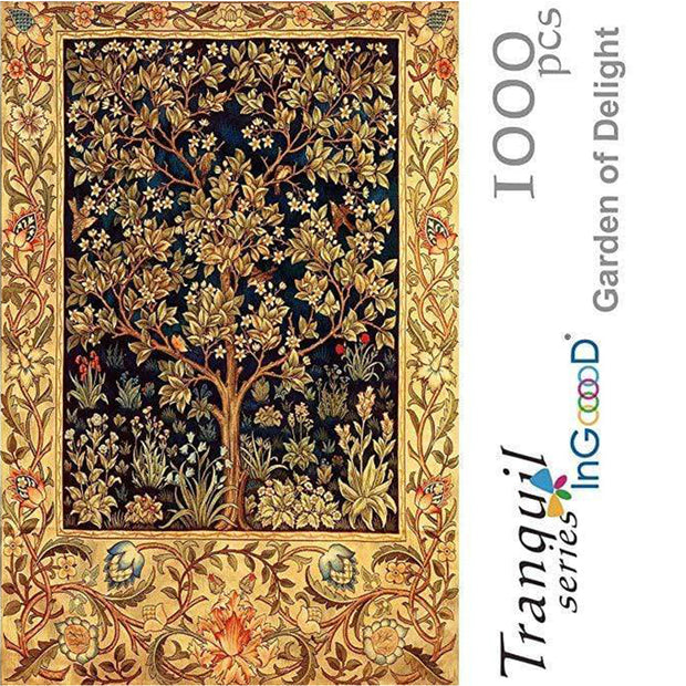 Ingooood Wooden Jigsaw Puzzle 1000 Pieces for Adult - Garden of Delight - Ingooood jigsaw puzzle 1000 piece