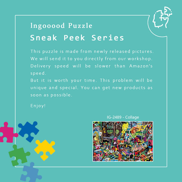 Ingooood Wooden Jigsaw Puzzle 1000 Piece - Collage - Ingooood jigsaw puzzle 1000 piece