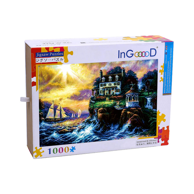Ingooood Wooden Jigsaw Puzzle 1000 Pieces - Coastal impression - Ingooood jigsaw puzzle 1000 piece