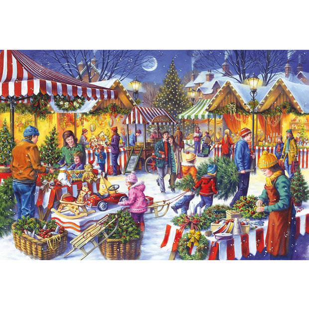 Ingooood Wooden Jigsaw Puzzle 1000 Piece - Christmas Series - Christmas Market - Ingooood jigsaw puzzle 1000 piece