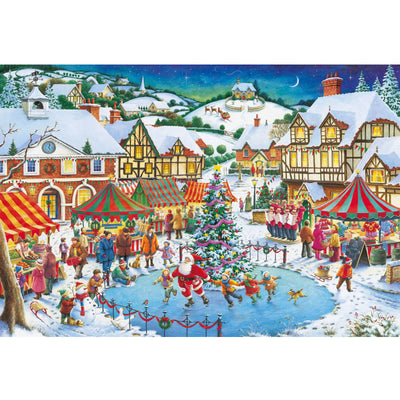 Ingooood Wooden Jigsaw Puzzle 1000 Piece - Christmas Series - Skating Rink - Ingooood jigsaw puzzle 1000 piece