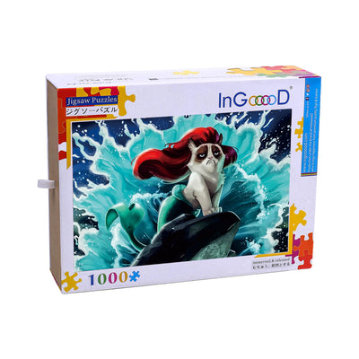 Ingooood Wooden Jigsaw Puzzle 1000 Piece - mermaid in animal kingdom - Ingooood jigsaw puzzle 1000 piece