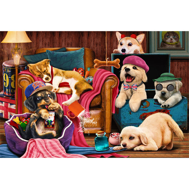 Ingooood Wooden Jigsaw Puzzle 1000 Piece - Puppy Dream House - Ingooood jigsaw puzzle 1000 piece