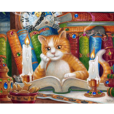 Ingooood Wooden Jigsaw Puzzle 1000 Piece - The cat in the reading - Ingooood jigsaw puzzle 1000 piece