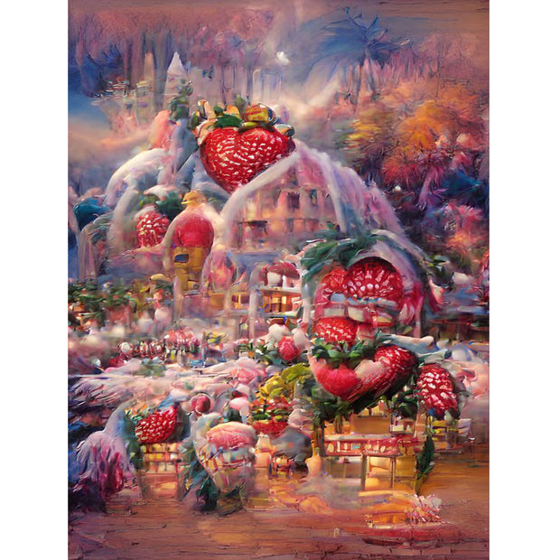 Ingooood Wooden Jigsaw Puzzle 1000 Piece - Strawberry Village - Ingooood jigsaw puzzle 1000 piece