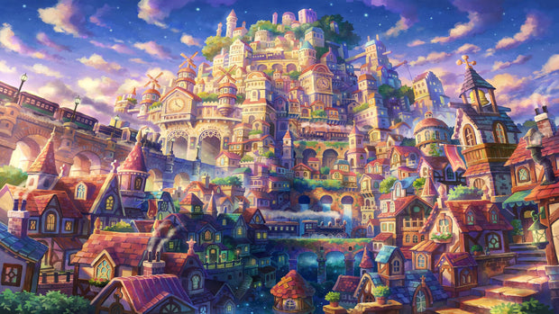 Ingooood Wooden Jigsaw Puzzle 1000 Piece - Prosperity Town - Ingooood jigsaw puzzle 1000 piece